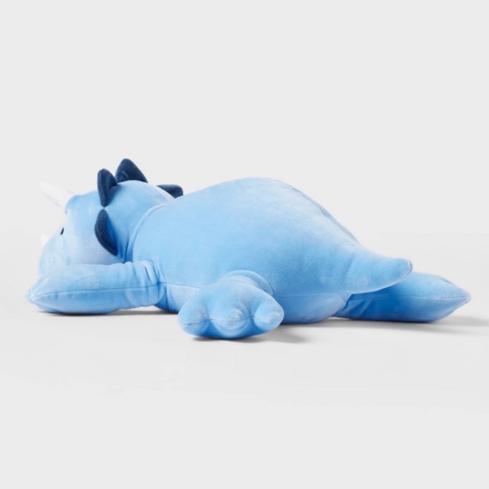 Blue Dinosaur Weighted Plush Throw Pillow - Pillowfort - Picture 3 of 9